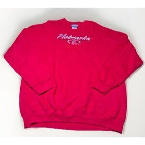 Vintage 90s Nebraska Huskers Red Sweatshirt by NCC Apparel XL